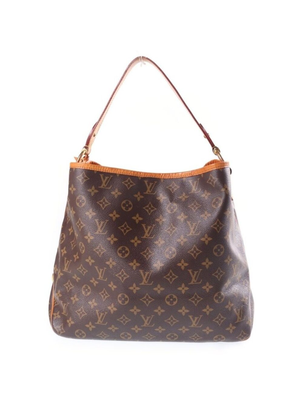 Louis Vuitton Monogram Delightful MM Pivoine Tote Bag Brown Leather Gold